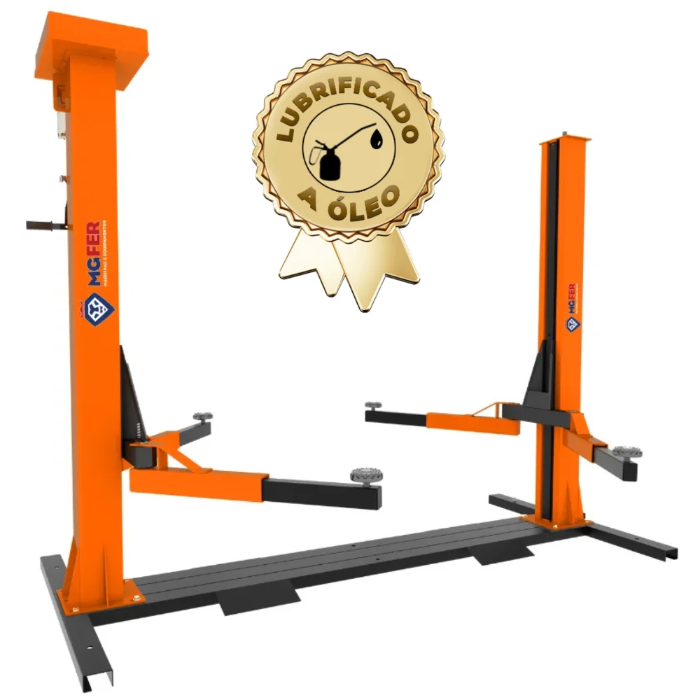 Elevador Automotivo 2,600 KG 220/380V Trifásico Lubrificado a Óleo - Laranja - MGFER-2600