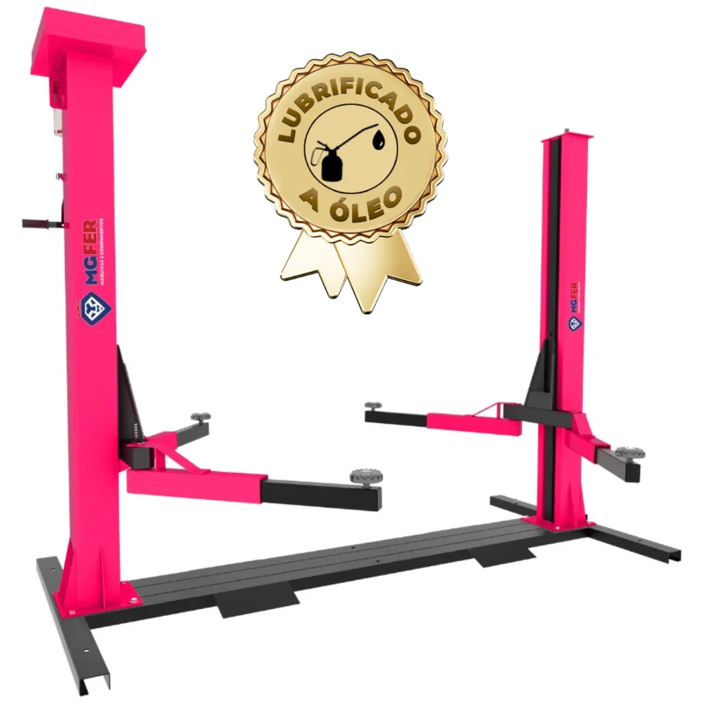 Elevador Automotivo 2,600 KG 220/380V Trifásico  Lubrificado a Óleo - Rosa - MGFER-26008