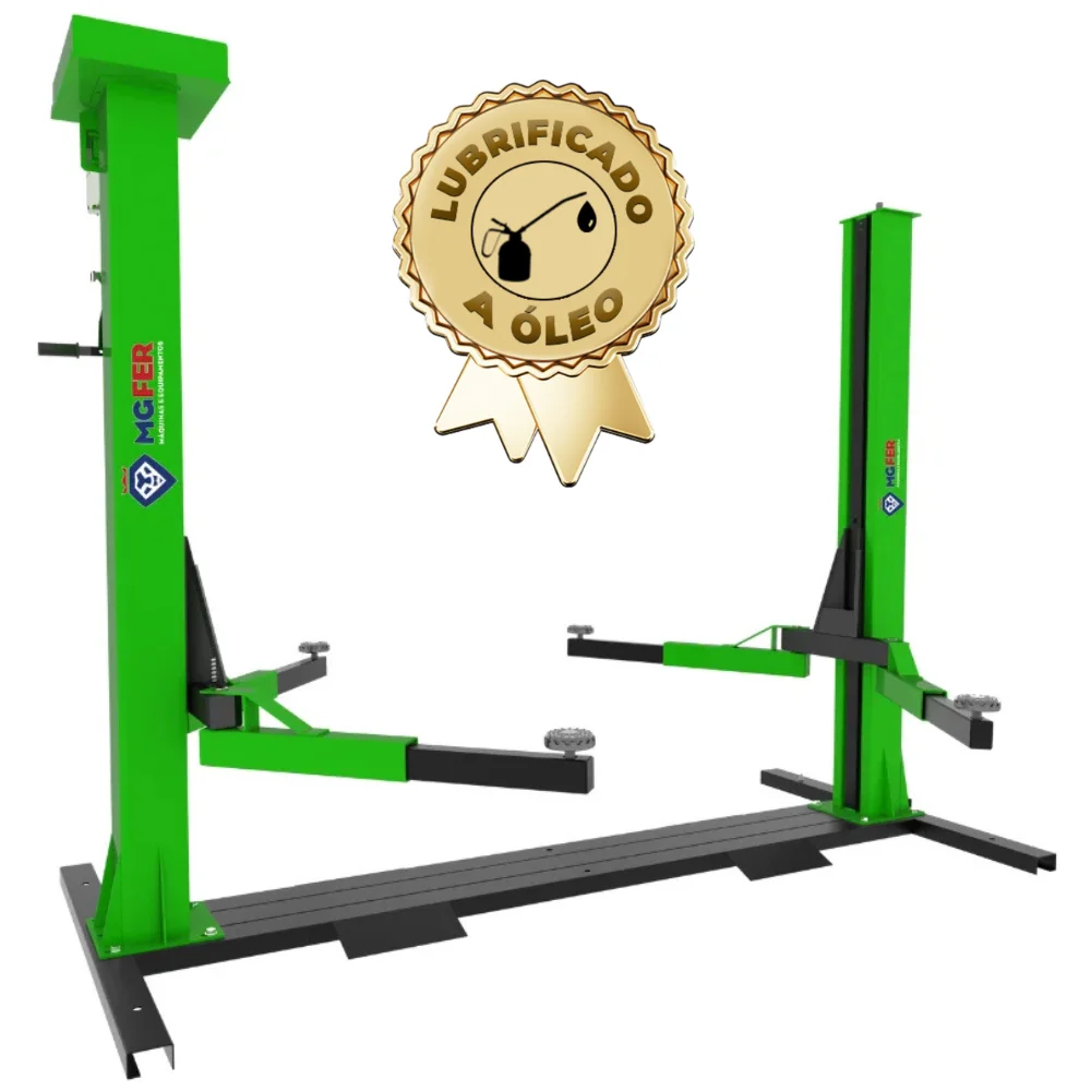 Elevador Automotivo 2,600 KG 220/380V Trifásico Lubrificado a Óleo -  Verde - MGFER-2600