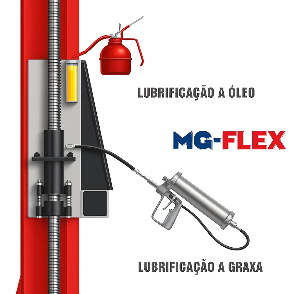 Elevador Automotivo 2600 KG 220/380V Trifásico Lubrificado a Óleo - Vermelho - MGFER-2600