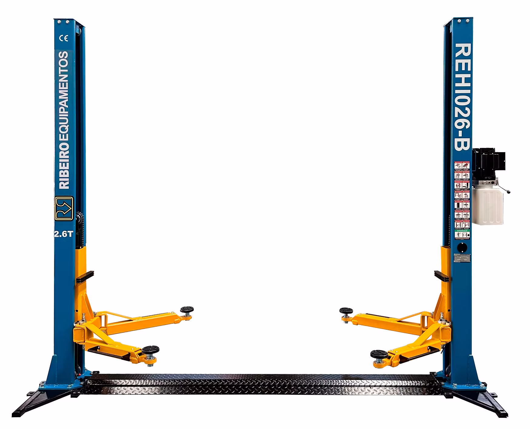 Elevador Automotivo 2.600kg Eletro Hidráulico Double Lock c/ Base - RIBEIRO-REHI026-B
