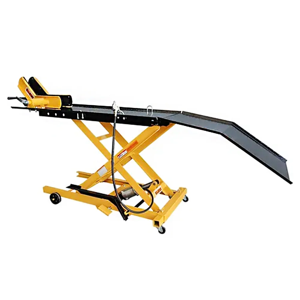 Elevador Rampa Pneumático em Aço Para Motos 350KG Com Rodas - Elevi