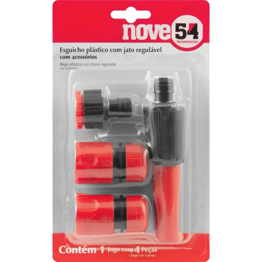 Esguicho Plástico com Jato Regulável com Acessórios – NOVE54 – 3196001204
