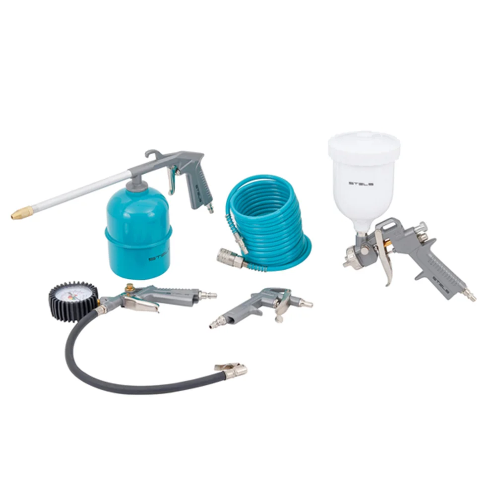 Jogo de Acessórios Pneumáticos 5 Peças com Pistola de Pintura Gravitacional – Stels 5730455