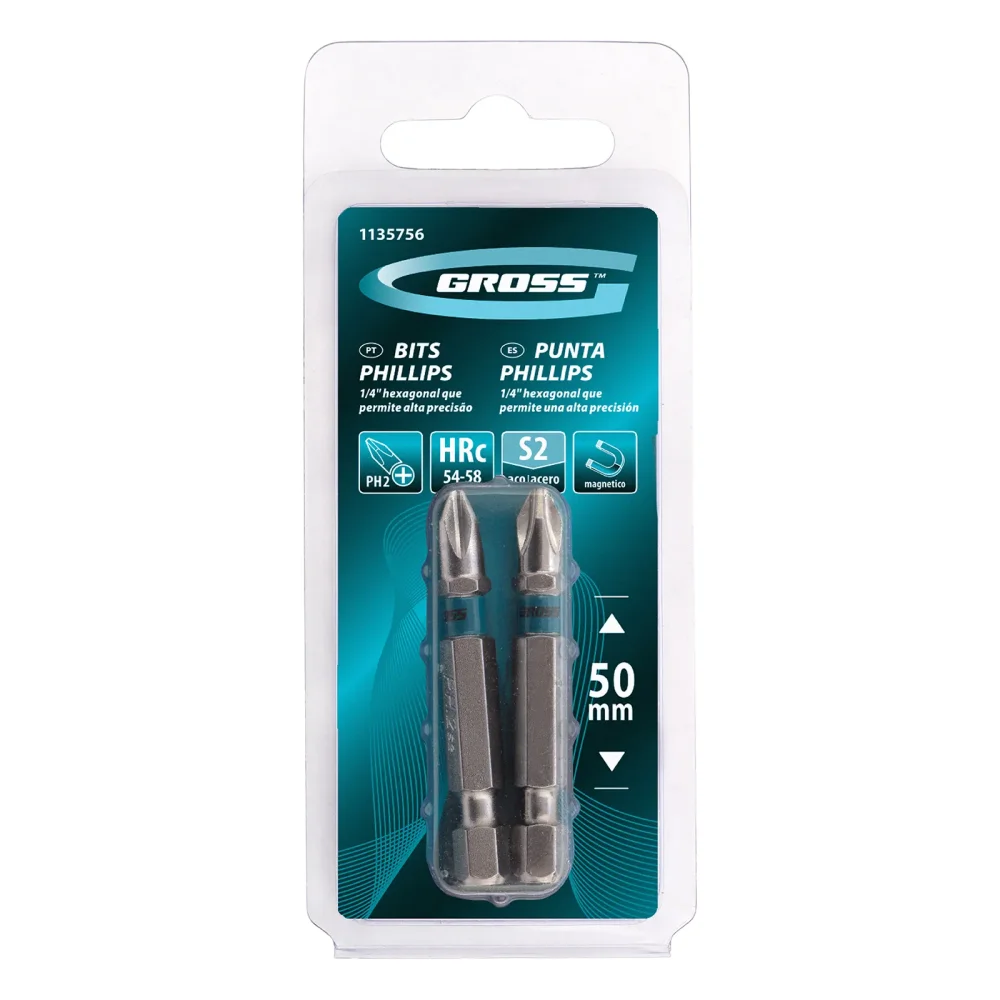 Jogo de Bits PH2 50mm 2 Peças – Gross-1135756