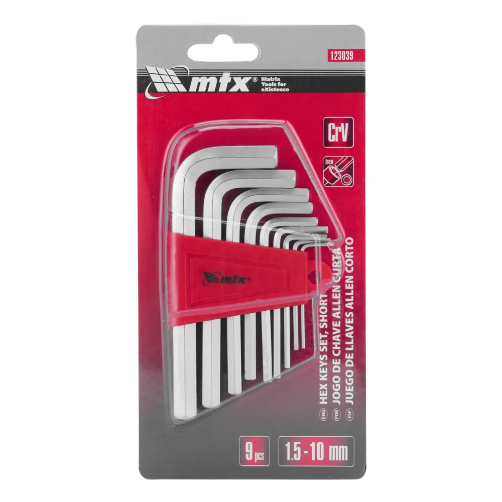 Jogo de Chaves Allen Curta 1,5–10mm 9 Peças – MTX-123039