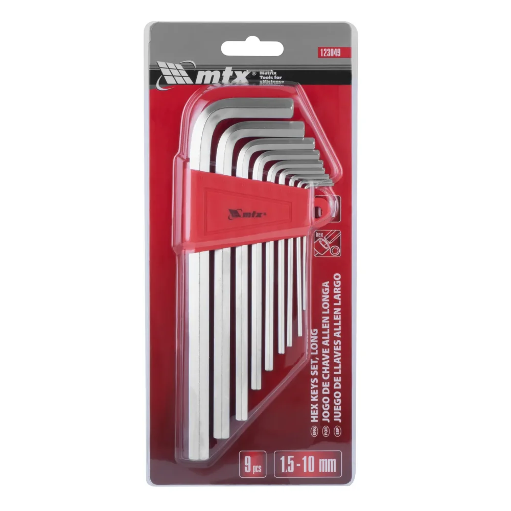 Jogo de Chaves Allen Longa 1,5–10mm 9 Peças – MTX-123049