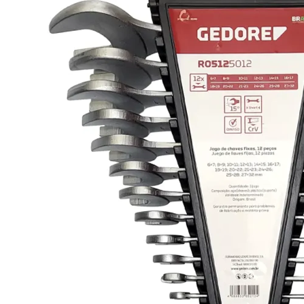 Jogo de Chaves Fixas 6 a 32 mm com 12 Peças - Gedore Red - R05125012