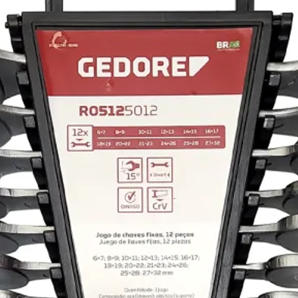 Jogo de Chaves Fixas 6 a 32 mm com 12 Peças - Gedore Red - R05125012