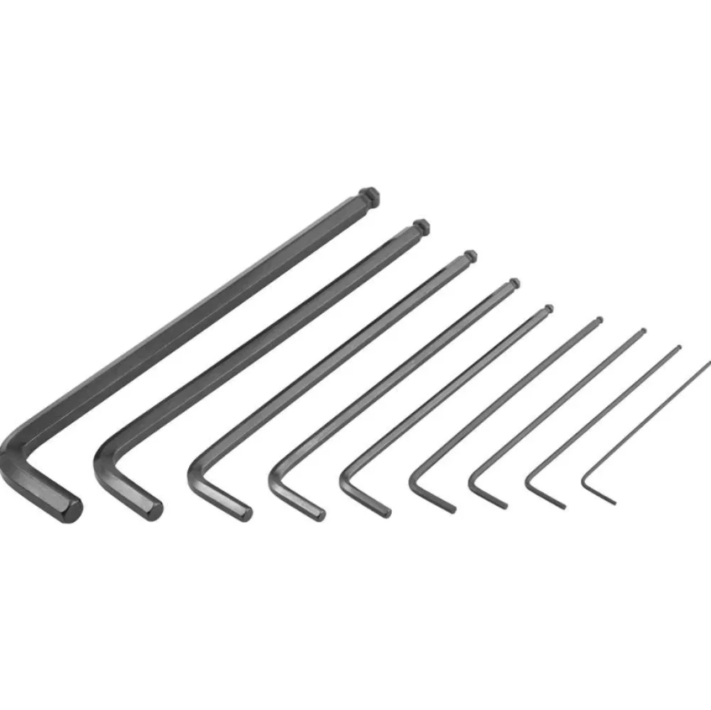 Jogo de chaves hexagonais (allen), abauladas, 1,5 mm a 10 mm, com 9 peças - VONDER-35.73.151.010