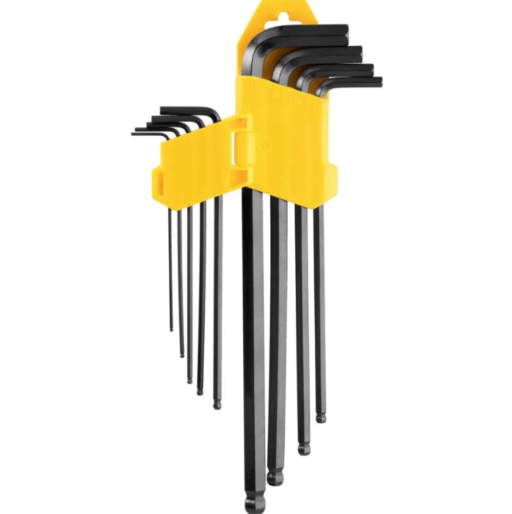 Jogo de chaves hexagonais (allen), abauladas, 1,5 mm a 10 mm, com 9 peças - VONDER-35.73.151.010