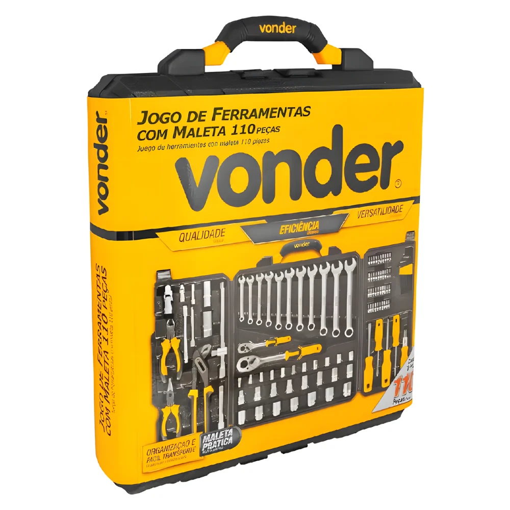 Jogo de Ferramentas com 110 Peças com Maleta - Vonder-35.99.110.105