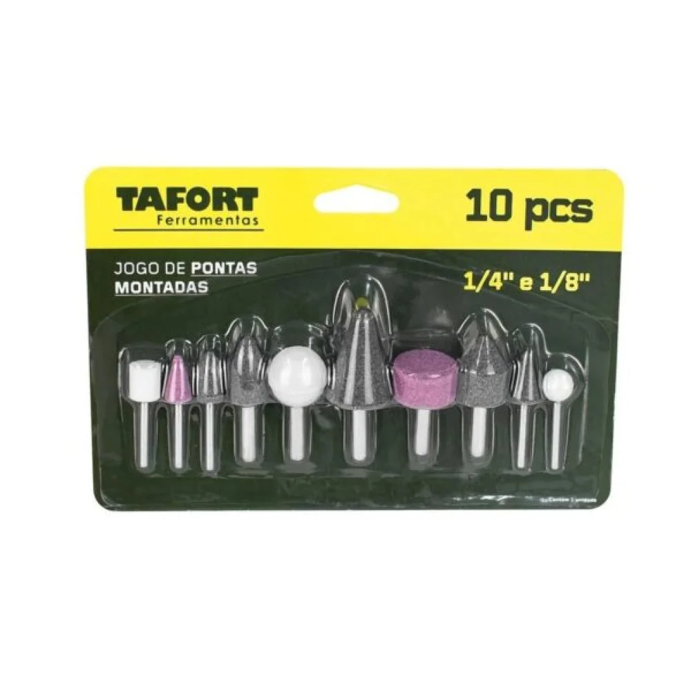 Jogo de Pontas Montadas 10 Peças 1/4 e 1/8 – Tafort-028051