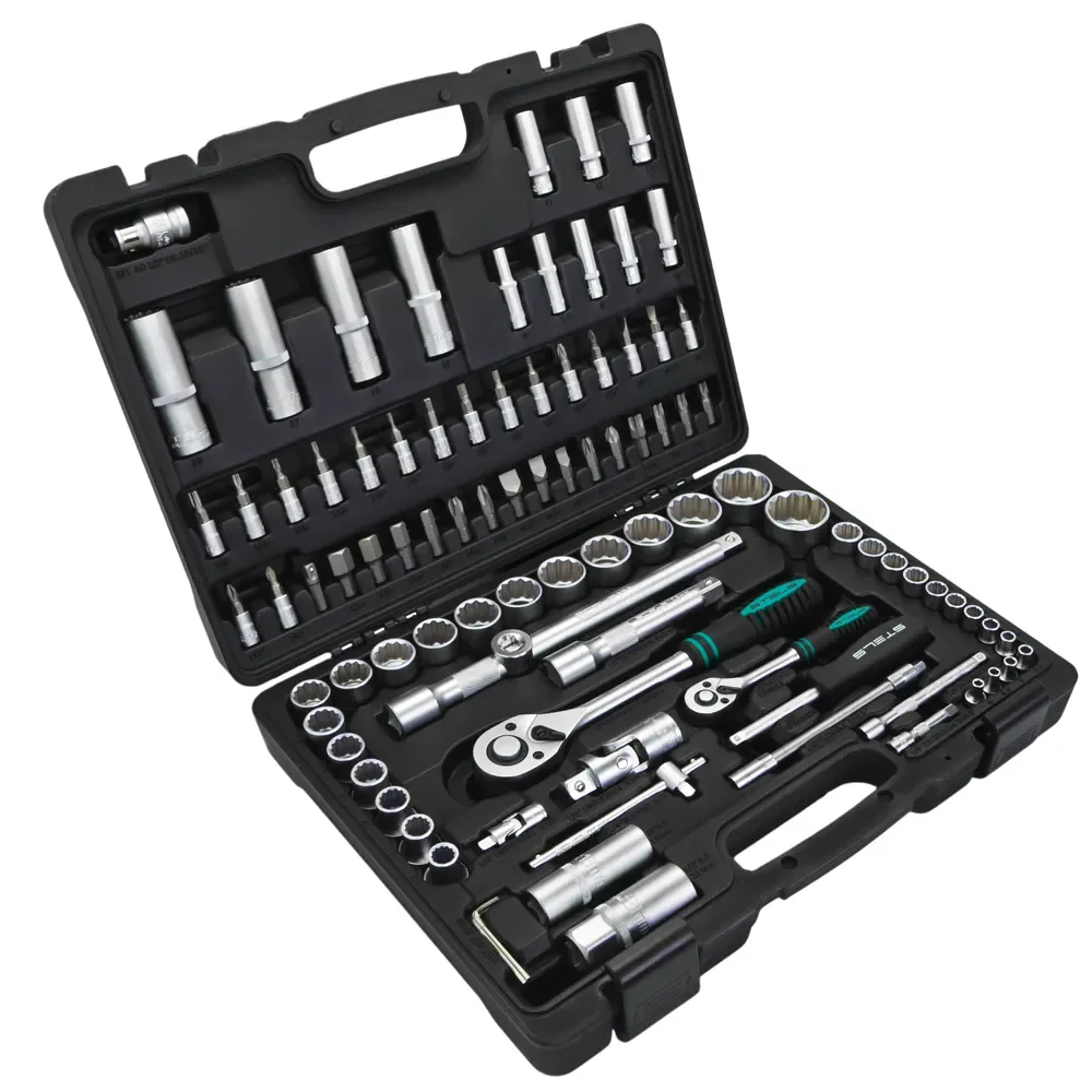 Jogo de Soquetes 1/2" e 1/4" 94 Peças – Stels-1358099