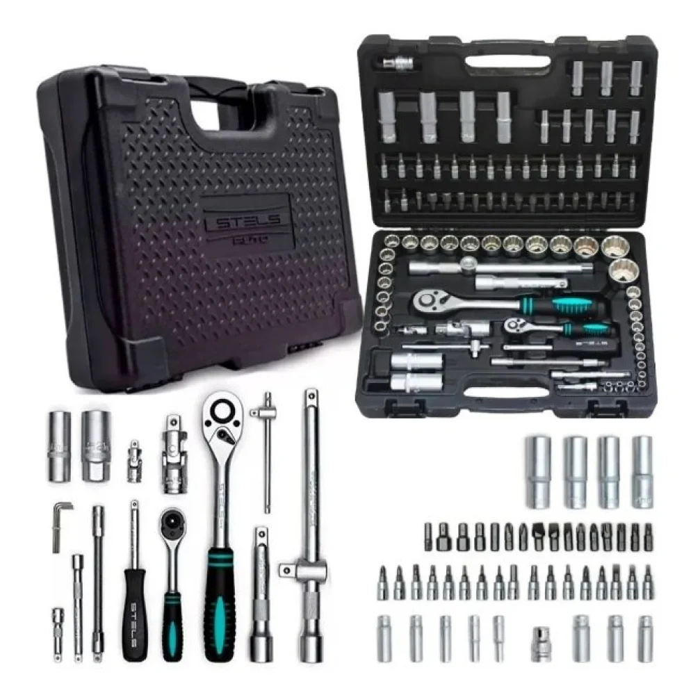 Jogo de Soquetes 1/2" e 1/4" 94 Peças – Stels-1358099