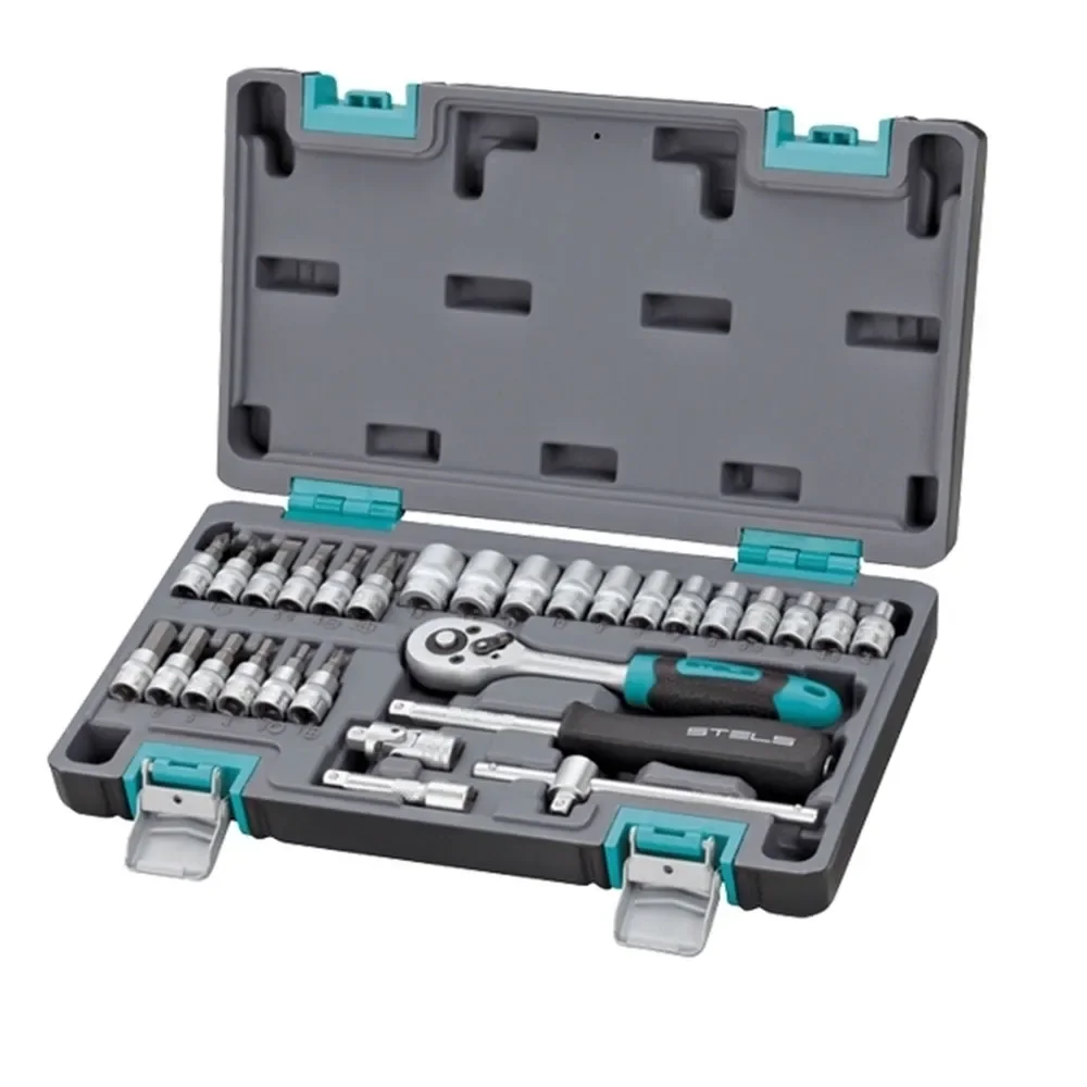 Jogo de Soquetes e Acessórios 1/4 Pol. 29 Peças – STELS-1410055