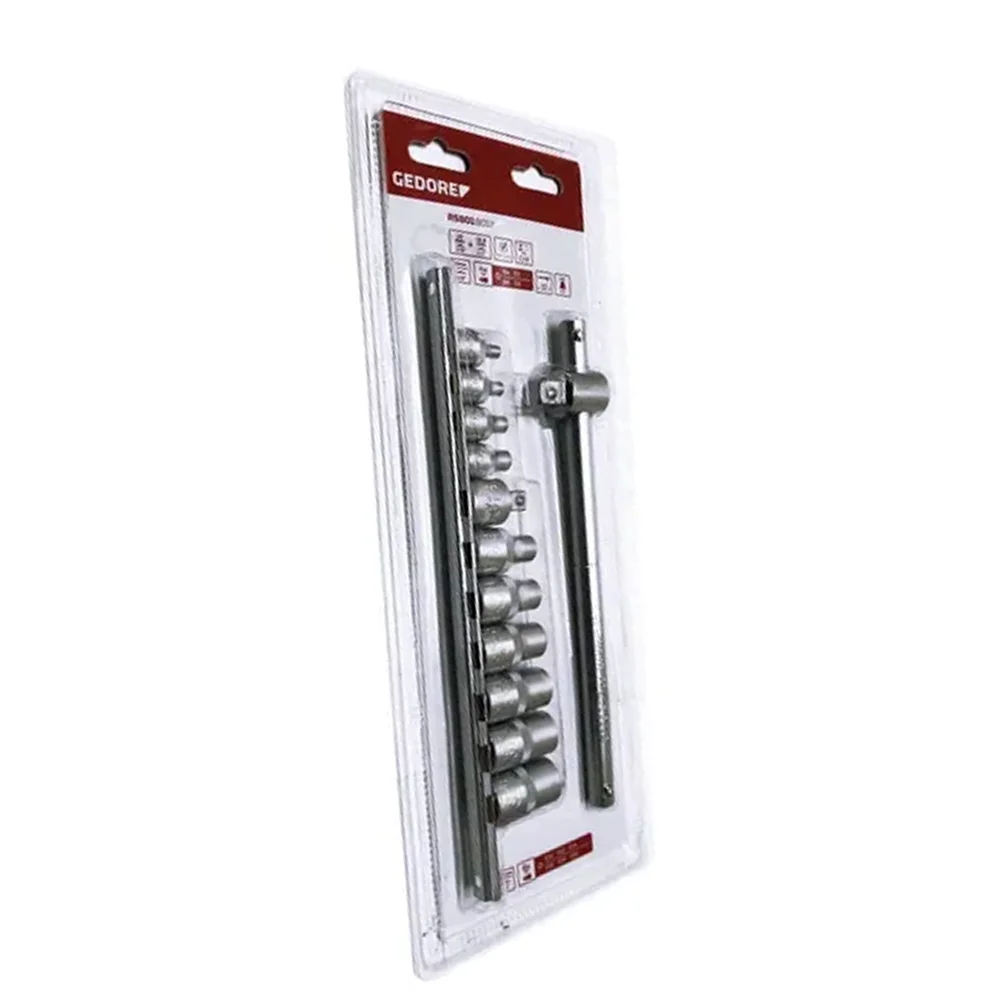 Jogo De Soquetes tipo Torx com Encaixe 3/8 E4 A E8 1/2 E10 A E20 12 Peças Gedore Red - R58018012