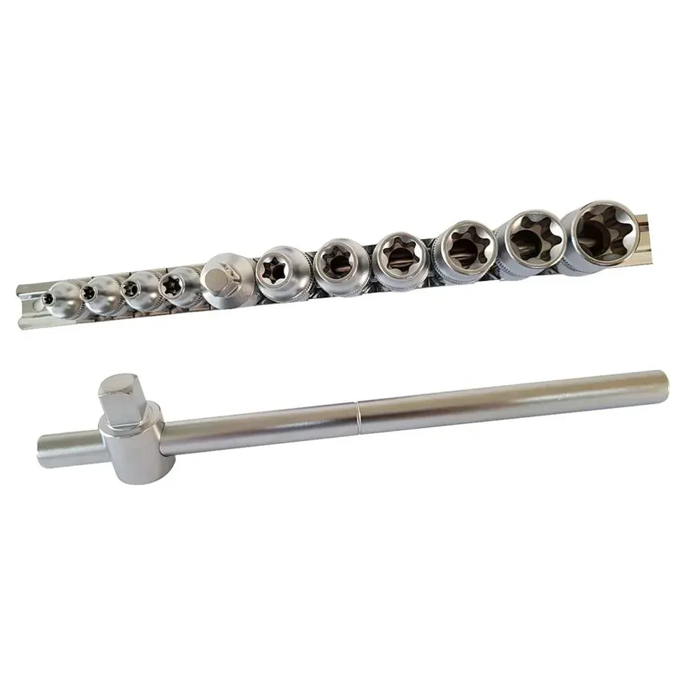Jogo De Soquetes tipo Torx com Encaixe 3/8 E4 A E8 1/2 E10 A E20 12 Peças Gedore Red - R58018012
