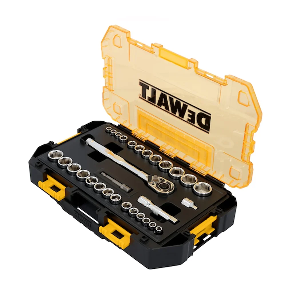 Jogo Ferramentas Mecânicas 1/4” e 3/8” 30 Peças – DeWALT‑DWMT45412