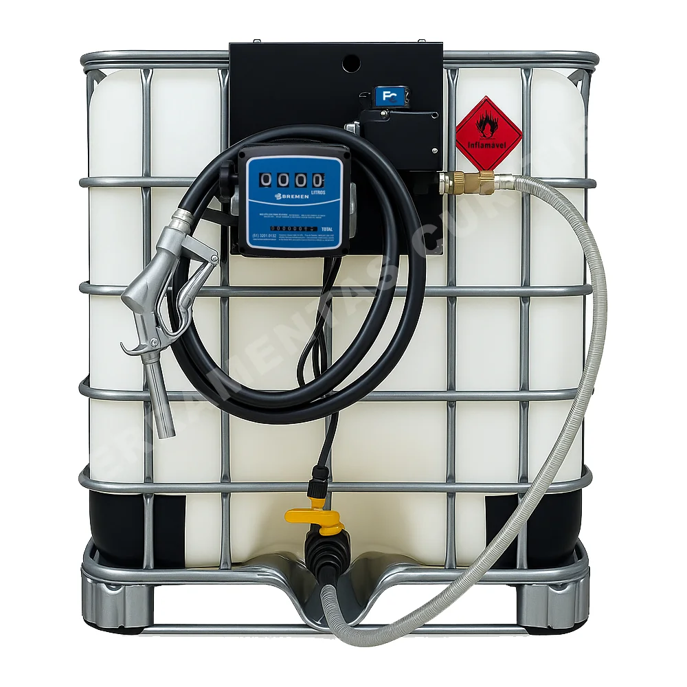 Kit Bomba de Abastecimento para Diesel 220V com Reservatório 1000L Gradeado - Bremen 8835900