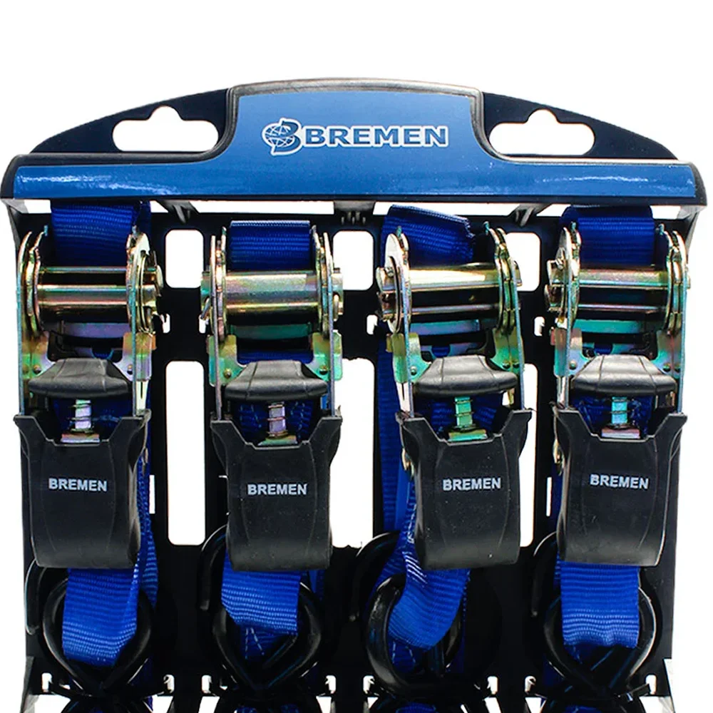 Kit Cintas Cap 245Kg P/ Amarração Cargas C/ Cinta-GANCHO 4PC - BREMEN - 6202