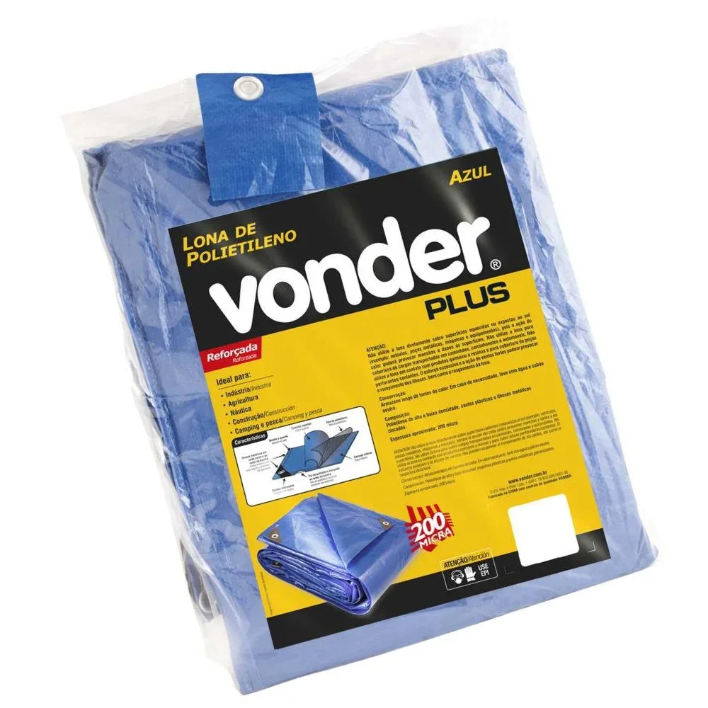 Lona de Polietileno Azul 3 m x 2 m 100 micra – Vonder Leve–61.58.032.000