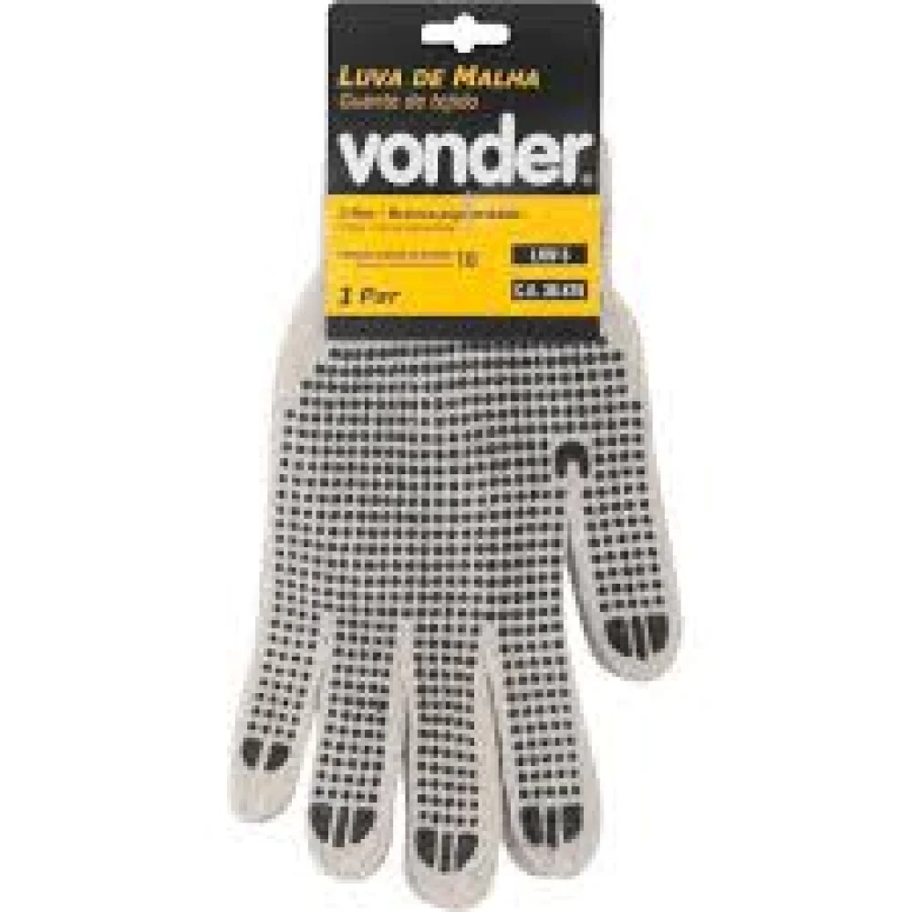Luva de Malha 3 Fios Branca Pigmentada Encartelada – Vonder-7025000303