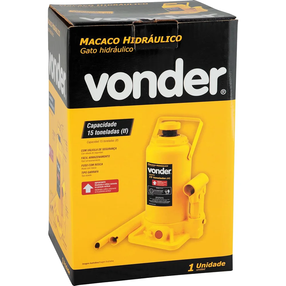 Macaco Hidráulico Tipo Garrafa 15 Toneladas - Vonder-68.74.150.000