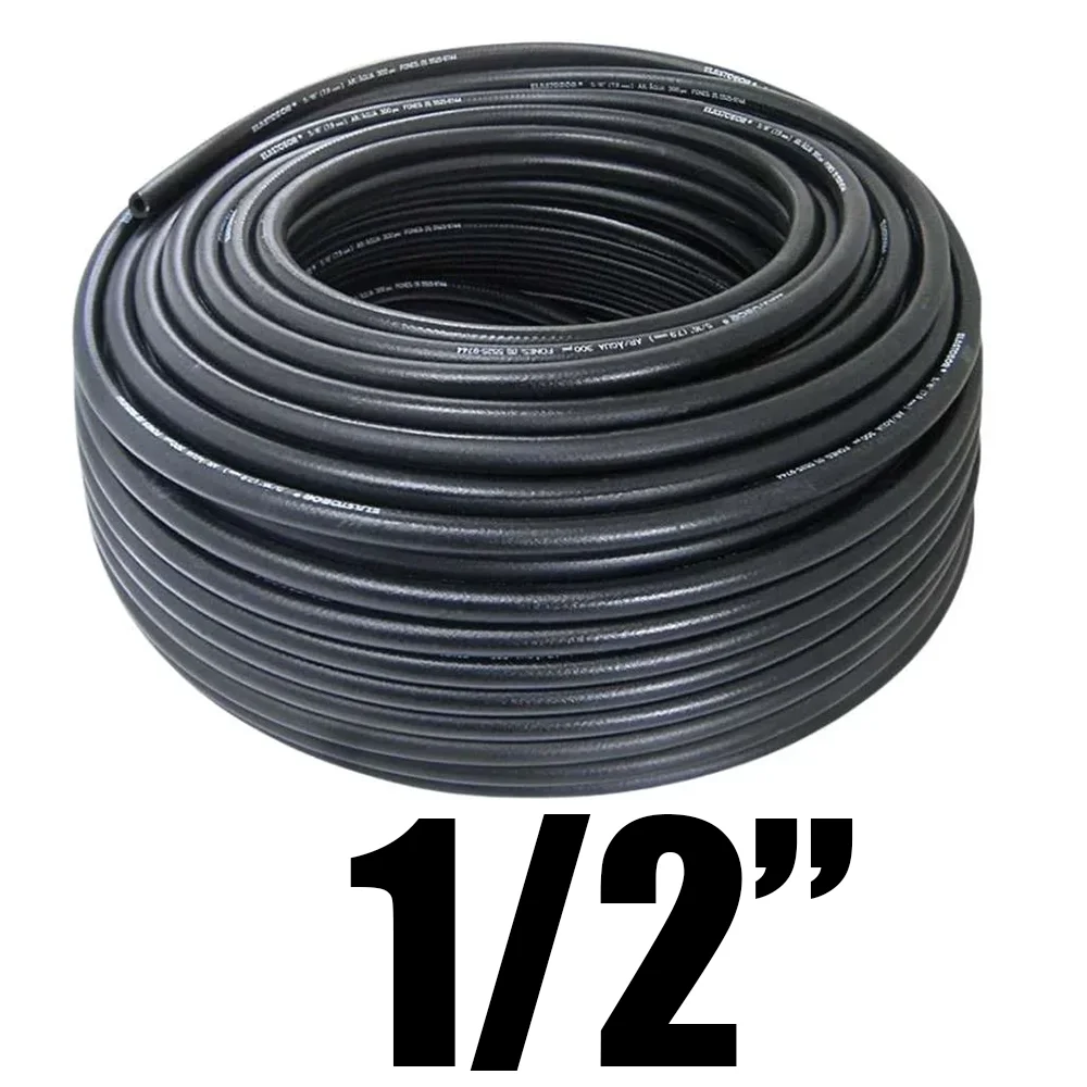 Mangueira Para Ar e Água 1/2 300 PSI Preta - Rubber-130801232100