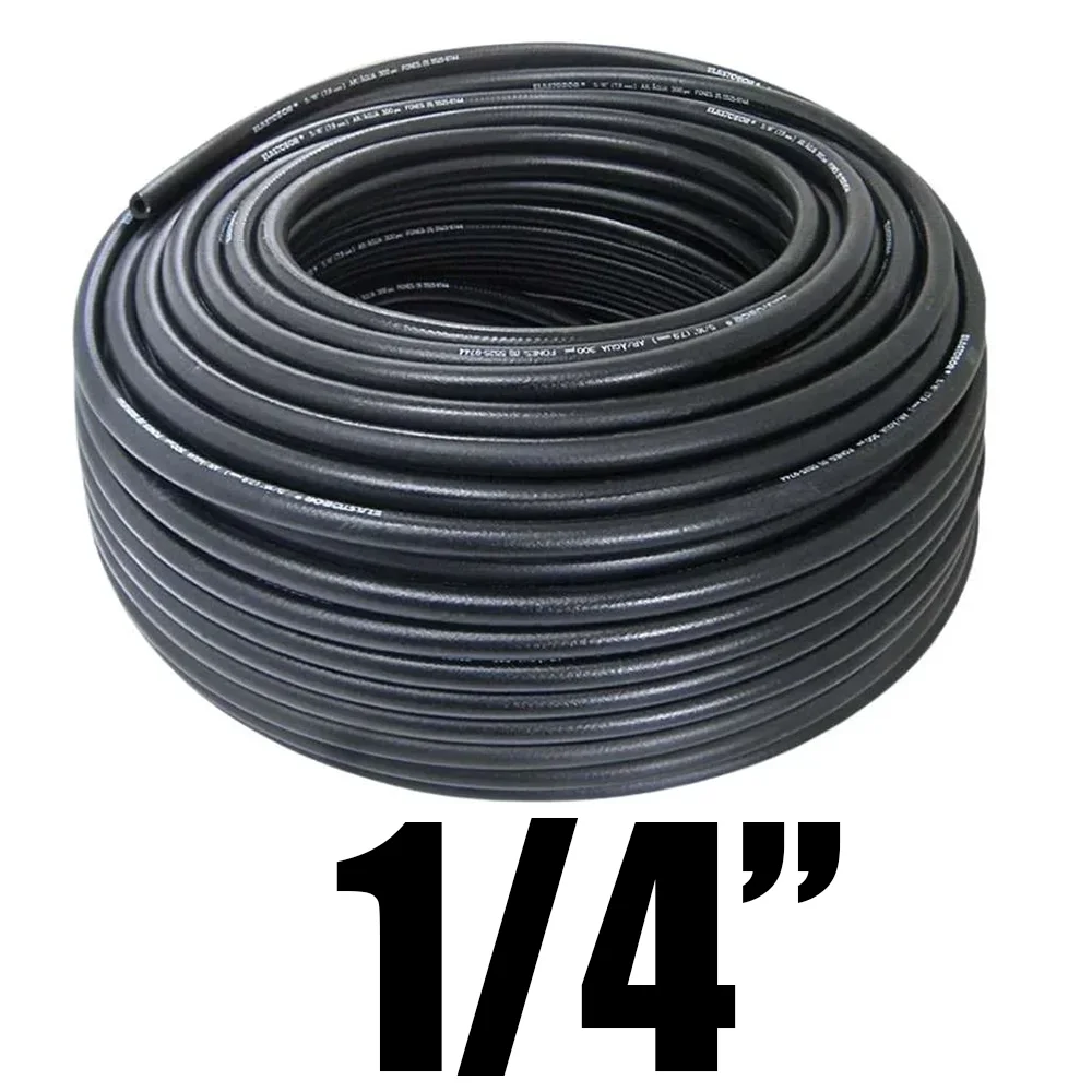 Mangueira Para Ar e Água 1/4 300 PSI Preta - Rubber-130801430100