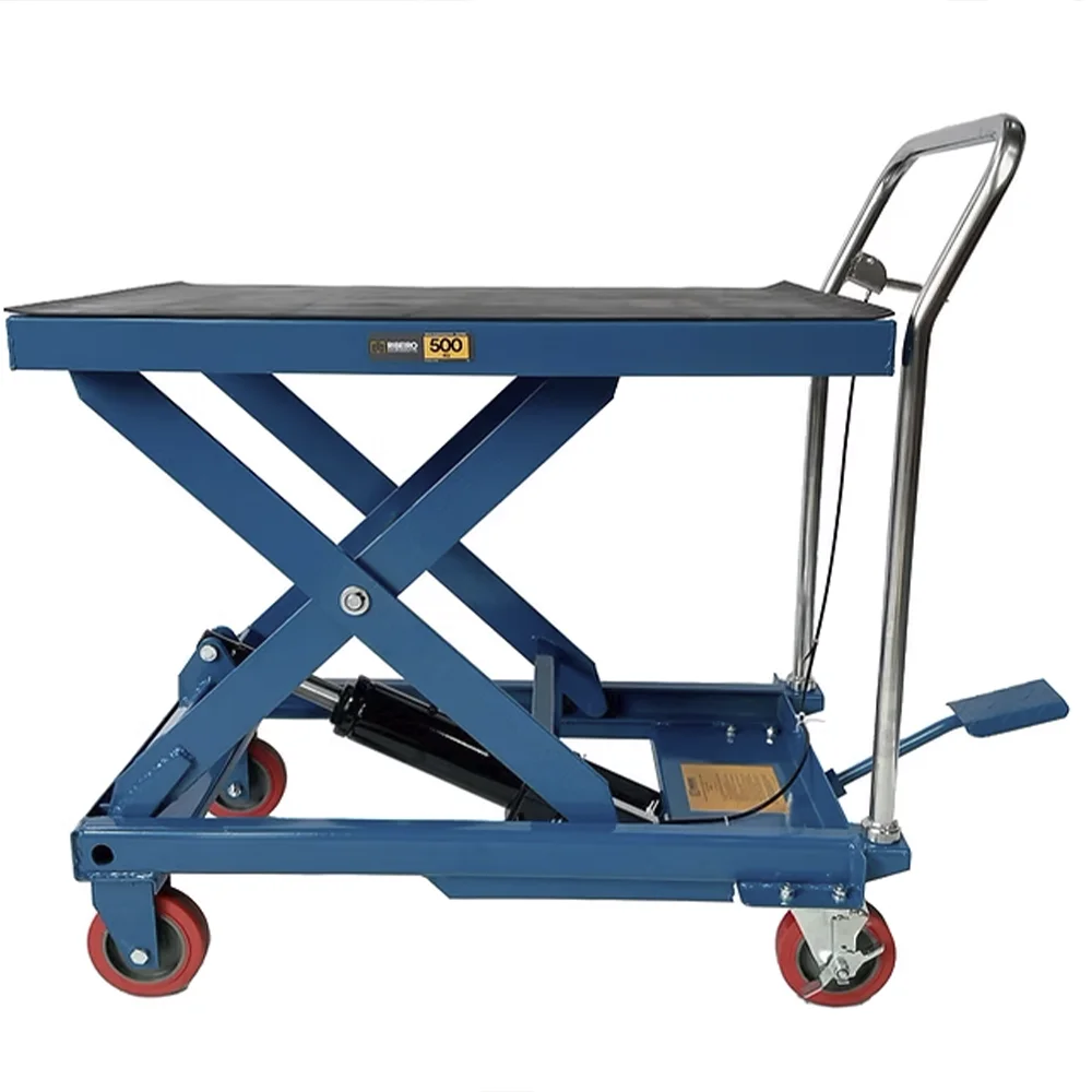Mesa Hidráulica Pantográfica Azul 500kg – Ribeiro-RMPI002
