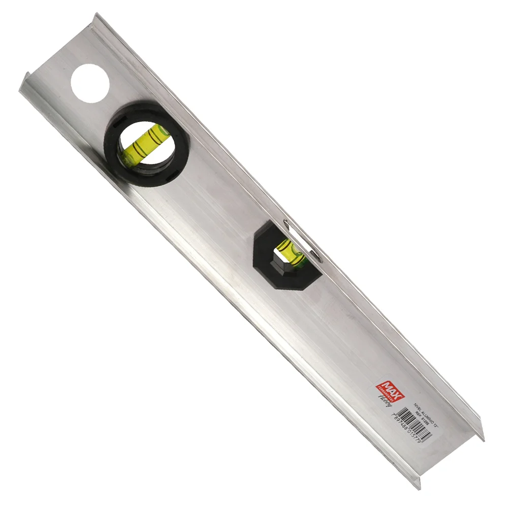 Nível de Alumínio sem Pintura 12″ – Max Ferramentas‑51265