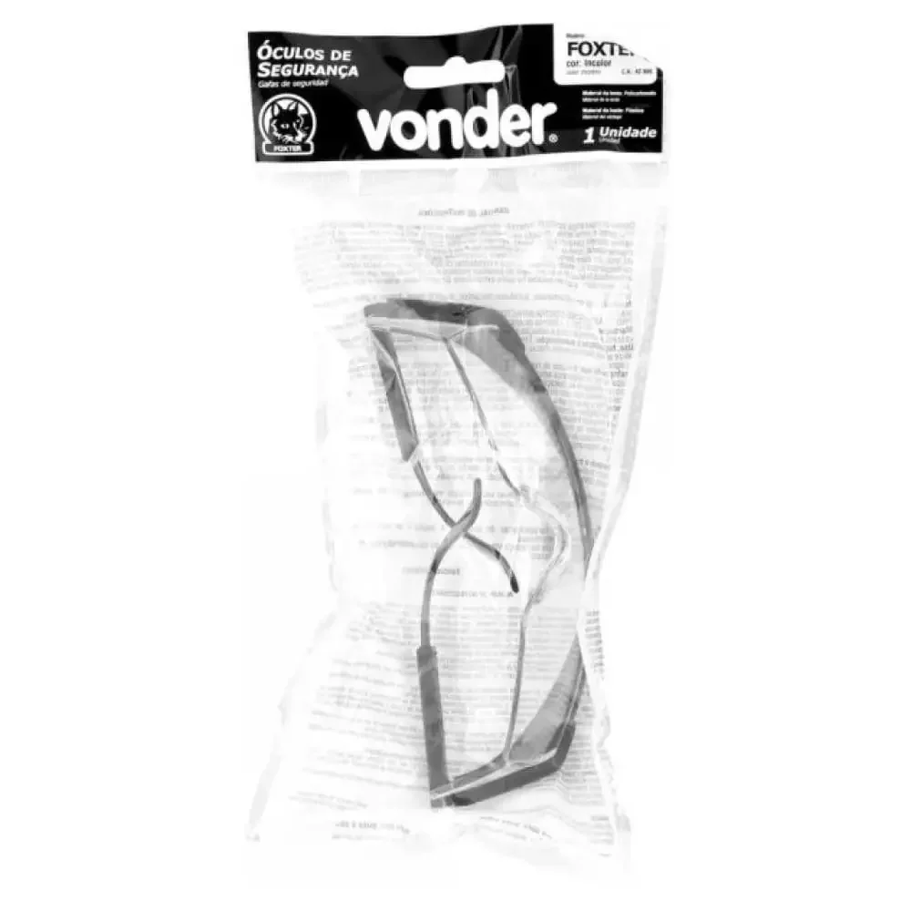 Óculos de Segurança Foxter Antiembaçante Incolor – Vonder‑70.55.000.110