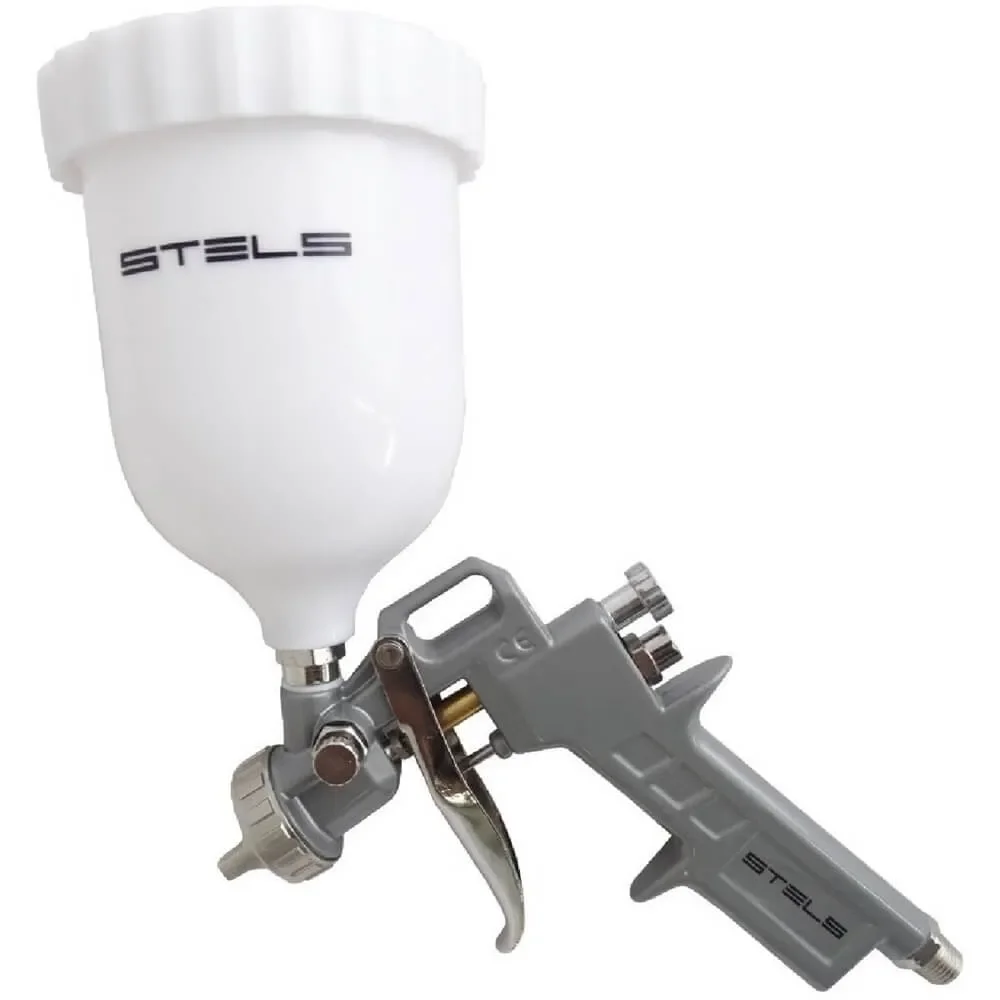 Pistola de Pintura, Tanque Alto, Bicos 1,2-1,5-1,8mm, Rosca - Stels-5731455