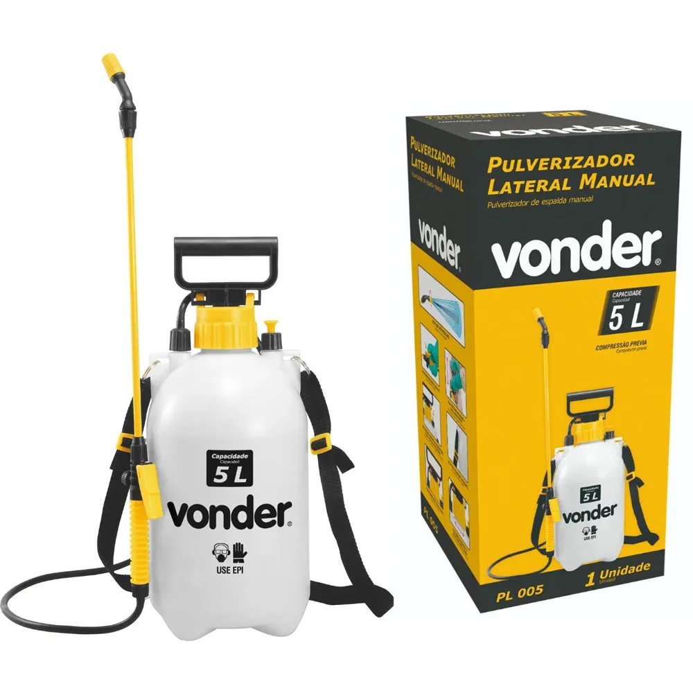 Pulverizador Lateral 5 Litros com Compressão Prévia PL 005 – Vonder–62.40.005.000