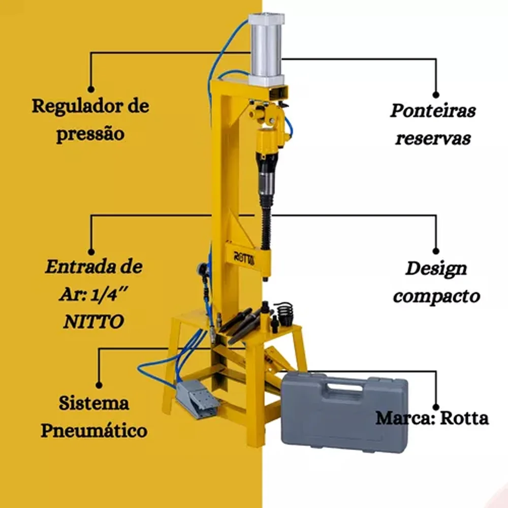 Rebitadeira Pneumática Para Lona De Freio - Rotta376-300312