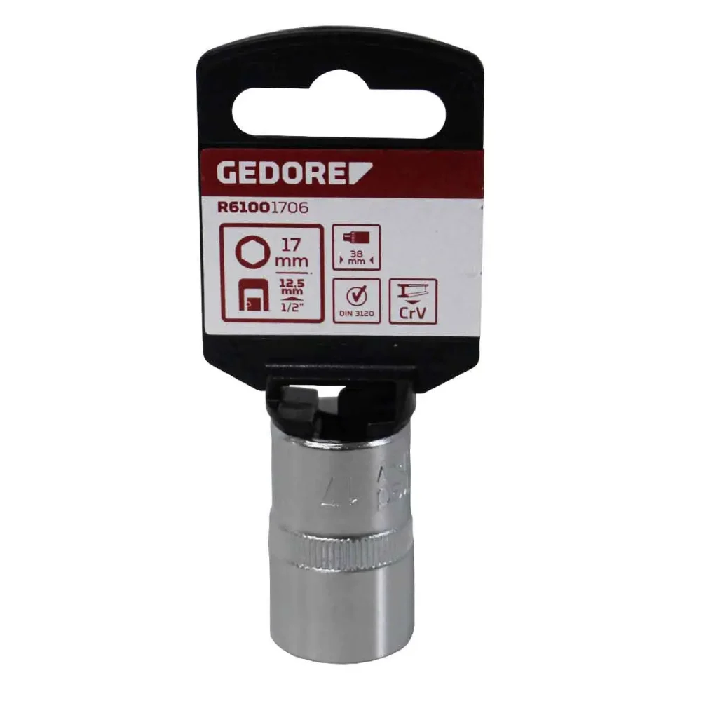 Soquete Sextavado 1/2" 17mm – Gedore Red-R61001706