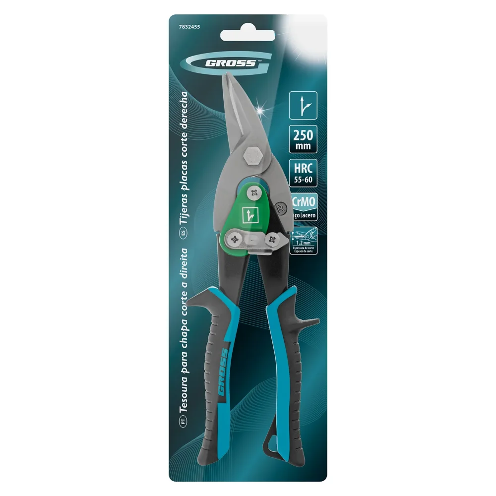 Tesoura para Chapa Corte Direita 250mm – Gross-7832455
