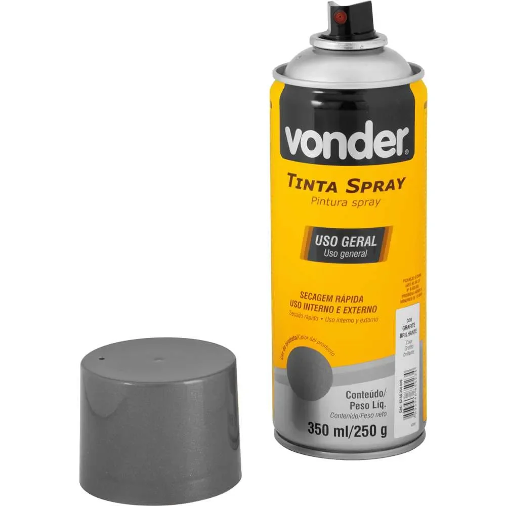 Tinta em Spray Grafite 350ml/250g – Vonder-16234