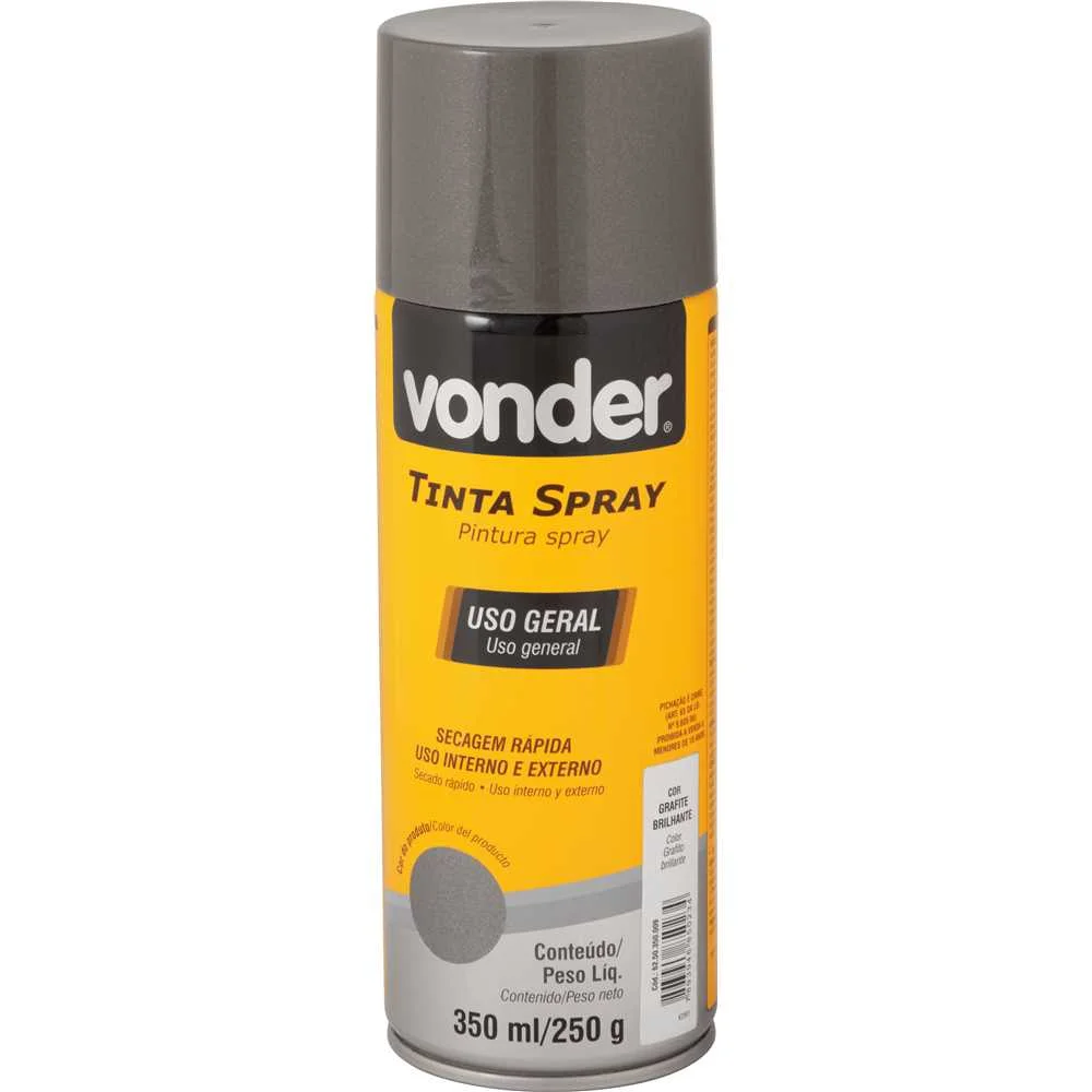 Tinta em Spray Grafite 350ml/250g – Vonder-16234