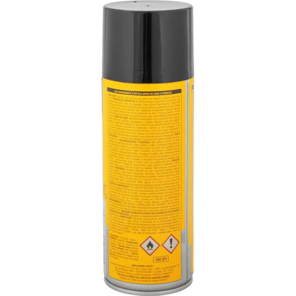 Tinta em spray preto brilhante, 350 ml/250 g - Vonder-62.50.350.012