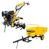 Kit Carretinha com Freio 300kg Vonder com Motocultivador a Diesel 10HP - Vonder-68.03.010.0001