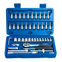 Jogo de Soquetes com Encaixe de 1/4 Polegadas com 46 Peças e Estojo - RioSul