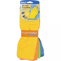 Kit com 4 Toalhas Microfibra 35x35cm - Kala