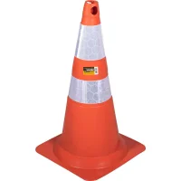 Cone de Sinalização 75 cm Flexível PVC Branco e Laranja – Vonder-7029005750