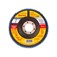 Disco de Flap Starrett em Fibra de Vidro Cônico 115 mm Grão 50 – Starrett‑FDS115‑50FC