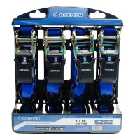 Kit Cintas Cap 245Kg P/ Amarração Cargas C/ Cinta-GANCHO 4PC - BREMEN - 6202