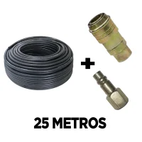 Mangueira Rubber para Água e Ar 1/2 com Engate Rápido - 25 Metros - Fluir