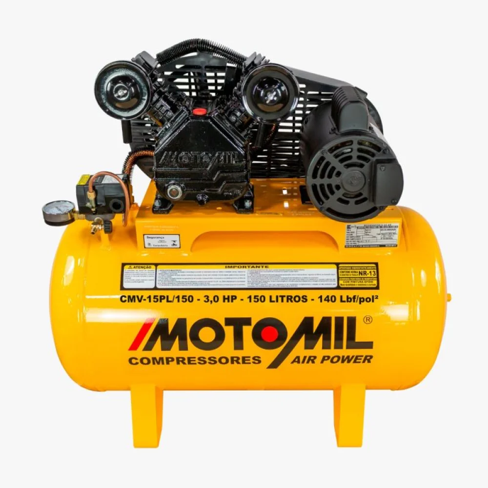 Compressor de Ar 15 Air Power 150L 3hp Monofásico - Motomil