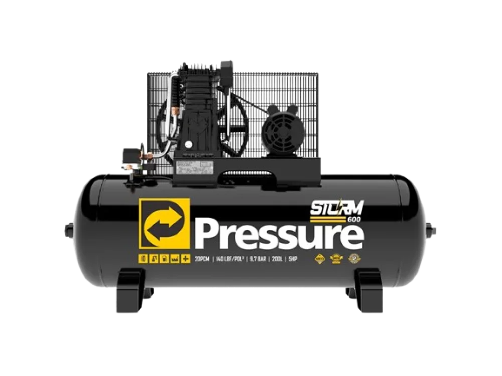 Compressor de Ar Storm 600 20/200 140 PSI 5hp Trifásico - Pressure